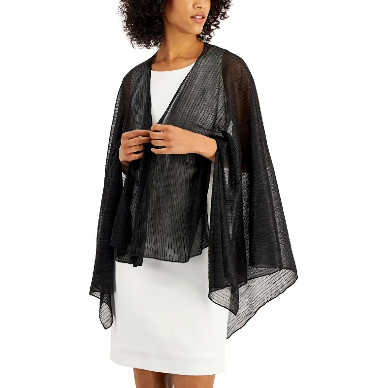 Adrianna Papell Womens Asymmetric Hem Shawl Blouse Lightweight Cotton Shawl