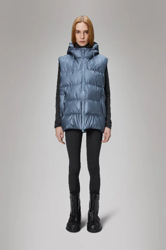 Alta Puffer Vest Sleeveless Herringbone Vest