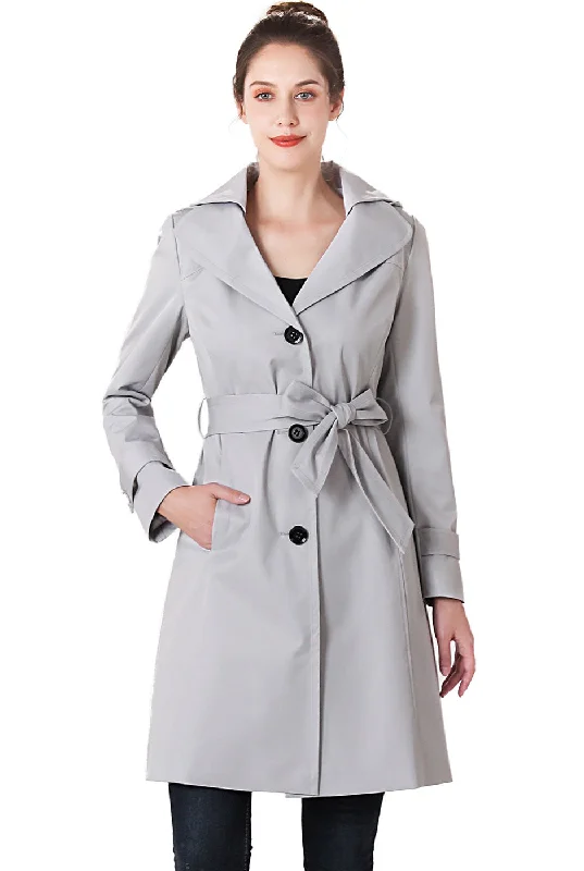 BGSD Women Eva Waterproof Hooded Trench Coat Stylish Wool Blend Trench Coat