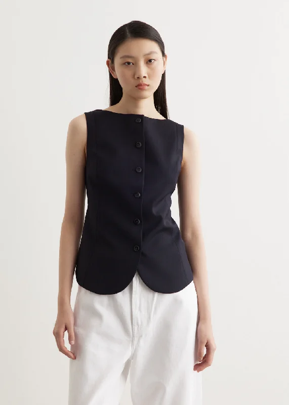 Boat Neck Waistcoat Warm Wool Waistcoat Jacket