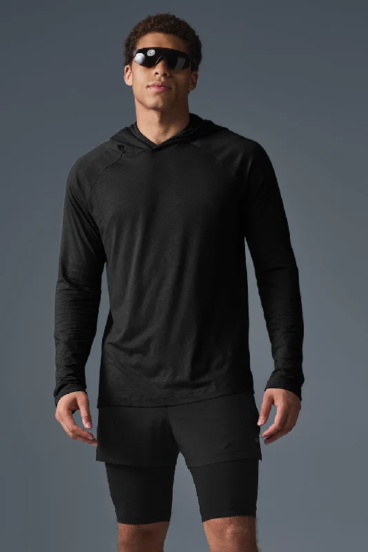 Core Hooded Runner - Black Hoodie Jacket Zipper Layering