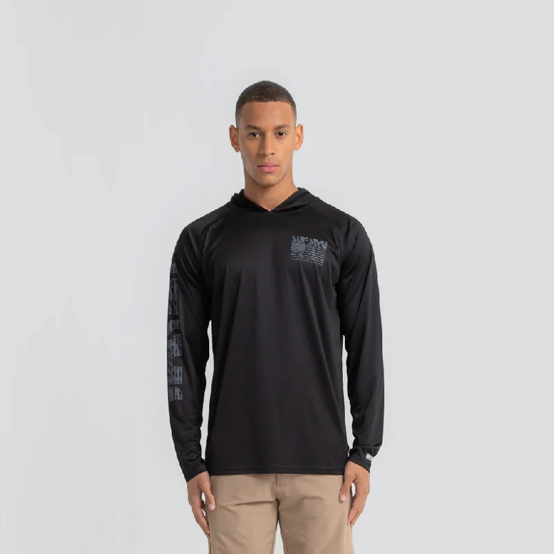 Amerifish Performance Hooded Tee Hoodie with Hem Elastic Stretchable Comfortable