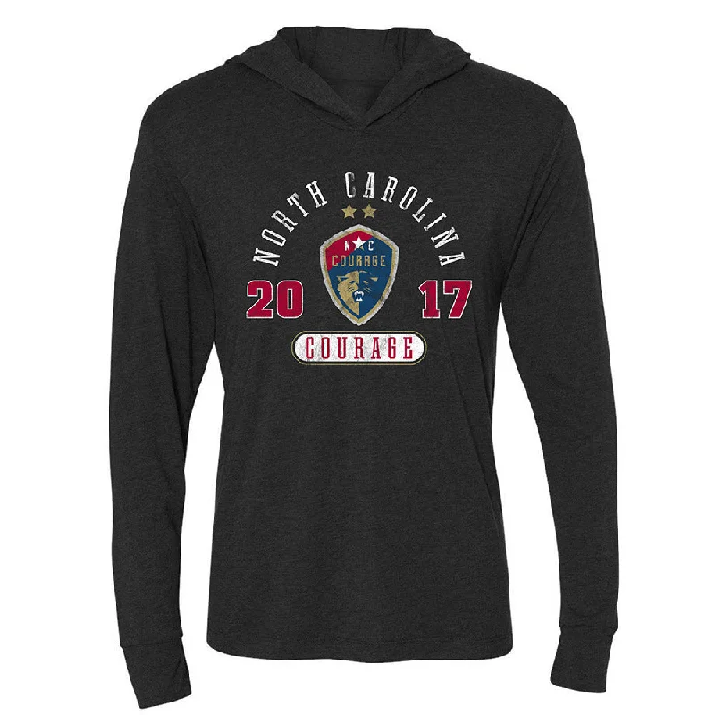 North Carolina Courage Women's Long Sleeve Hooded Tee Hoodie with Hem Patch Decorative Personalized North Carolina Courage Women's Long Sleeve Hooded Tee Hoodie with Hem Patch Decorative Personalized