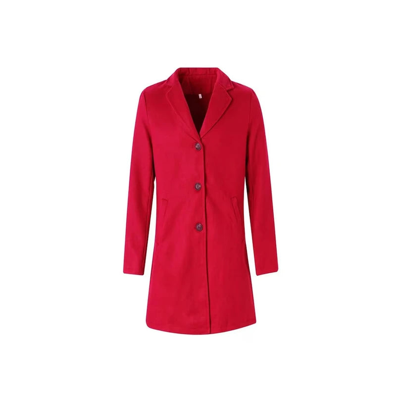 Red Woolen Vintage Long Trench Coat Stylish Hooded Trench Coat