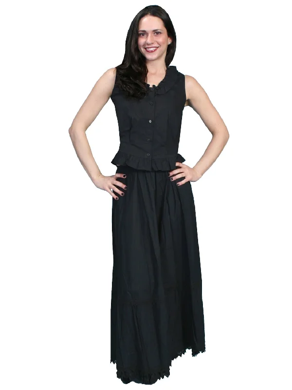 Scully Rangewear Womens Black 100% Cotton Sleeveless Lace Petticoat Trim Padded Insulated Scully Rangewear Womens Black 100% Cotton Sleeveless Lace Petticoat Trim Padded Insulated