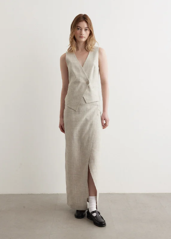 Tailored Overlap Waistcoat Elegant Down-Filled Waistcoat