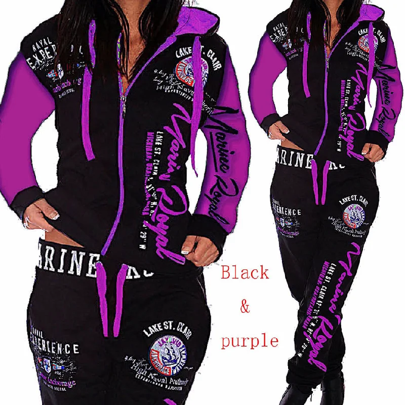 ZOGAA 2019 Women 2PCS Sportwear Autumn Winter Female Suit Fashion Hooded Joggers Women's Sports Suit Sets womens tracksuit set Zip Hoodie Drawstring Kangaroo Pocket ZOGAA 2019 Women 2PCS Sportwear Autumn Winter Female Suit Fashion Hooded Joggers Women's Sports Suit Sets womens tracksuit set Zip Hoodie Drawstring Kangaroo Pocket