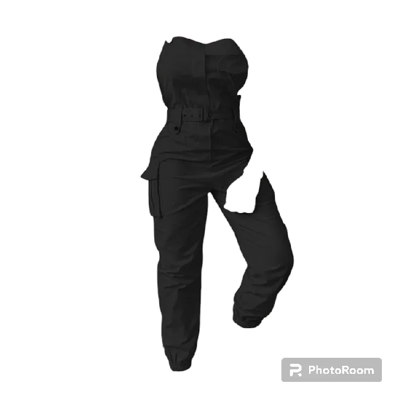 2021 New Style Women Solid Color Cargo Jumpsuit with Waistband Square Collar Sleeveless Overalls Plus Size S-XXXL Patch Pocket Overalls 2021 New Style Women Solid Color Cargo Jumpsuit with Waistband Square Collar Sleeveless Overalls Plus Size S-XXXL Patch Pocket Overalls