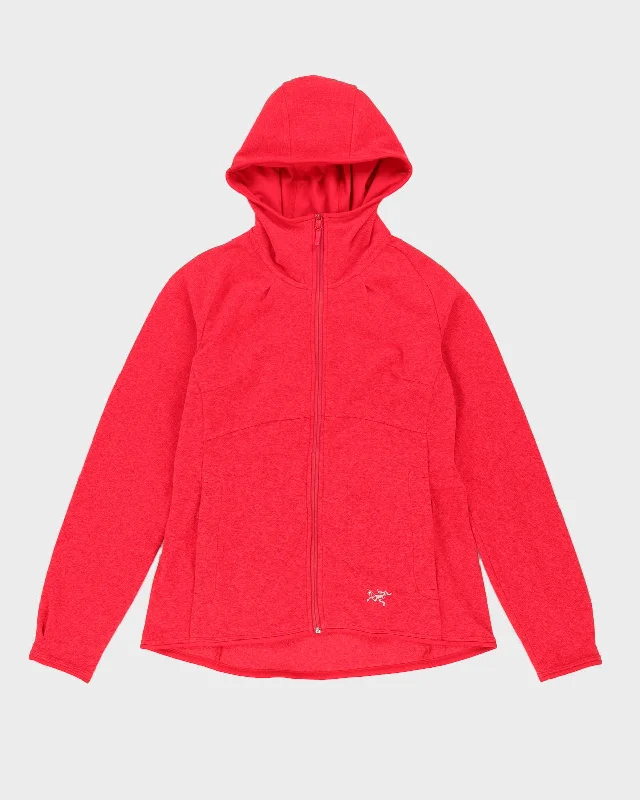 Arc'teryx Pink Full Zip Hooded Fleece - L Hoodie with Embroidery Detailed Premium