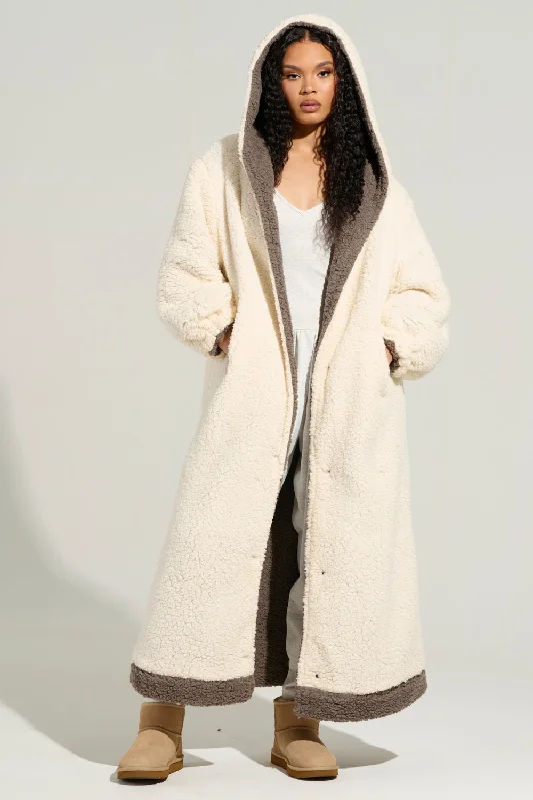 BEAR HUG REVERSIBLE FLEECE TRENCH Classic Wool Trench Jacket