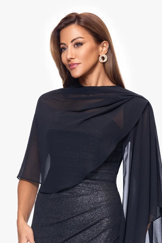"Bernadette" Chiffon Shawl Wrap Trendy Embroidered Shawl Wrap