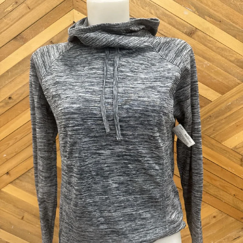 Black Diamond - Women's L/S Hooded Baselayer Top - MSRP $130: Black/White-women-MD Hoodie with Ribbed Cuffs Snug Fit Comfort Black Diamond - Women's L/S Hooded Baselayer Top - MSRP $130: Black/White-women-MD Hoodie with Ribbed Cuffs Snug Fit Comfort