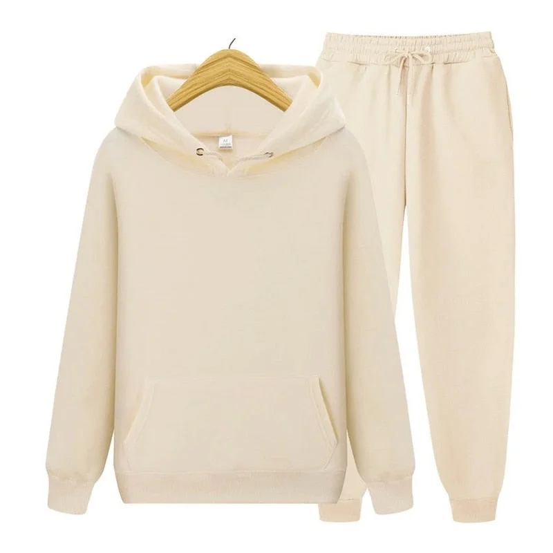 Tracksuit Sets Print Hooded Hoodie with Lining Warm Insulated