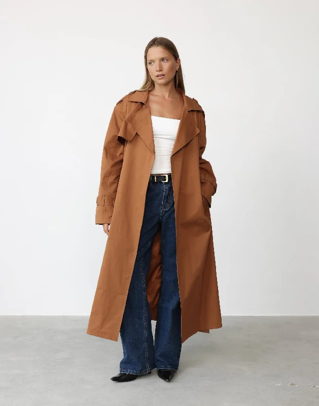 Dario Trench Coat (Nutshell) Fashionable Cropped Trench Coat