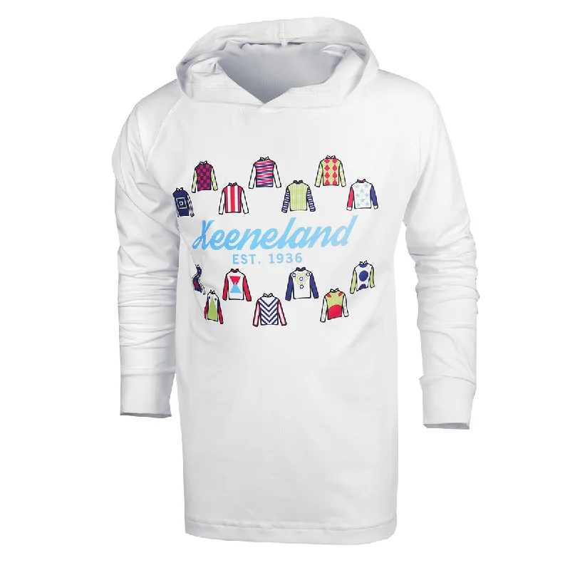 Garb Keeneland Youth Silks Marley Long Sleeve Hooded Tee Hoodie with Hem Detail Decorative Unique Garb Keeneland Youth Silks Marley Long Sleeve Hooded Tee Hoodie with Hem Detail Decorative Unique