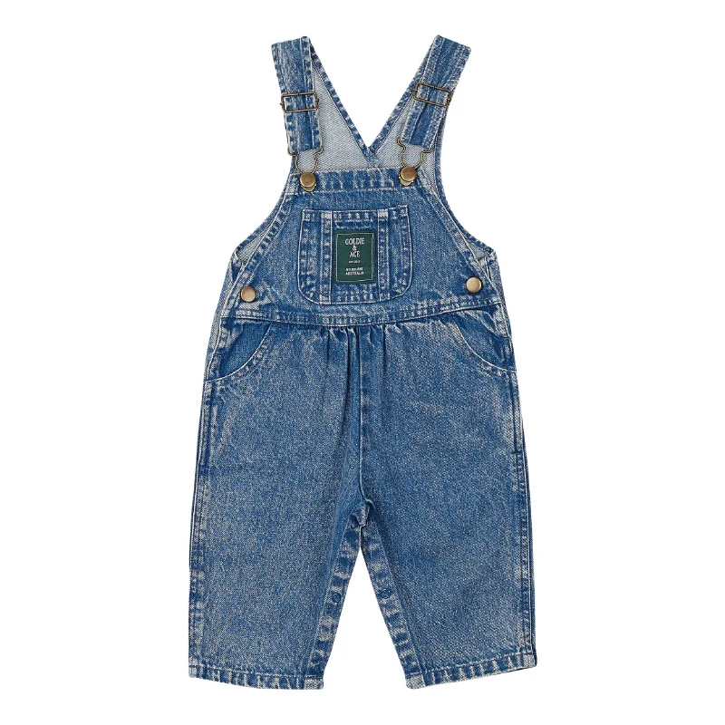 Goldie & Ace Austin Denim Overalls - Dark Strappy Linen Jumpsuit