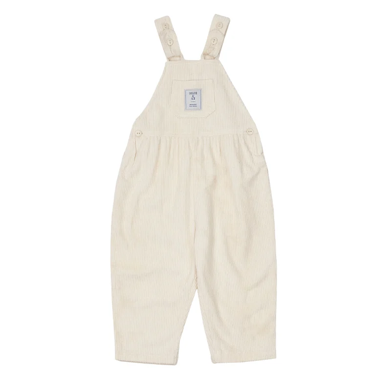 Goldie & Ace Sammy Cord Overalls - Cream Layered Effect Jumpsuit