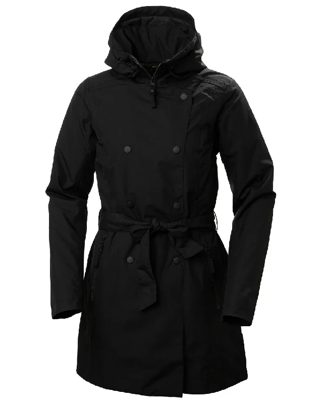 Helly Hansen Womens Welsey II Insulated Trench Coat Elegant Button-Up Trench Coat