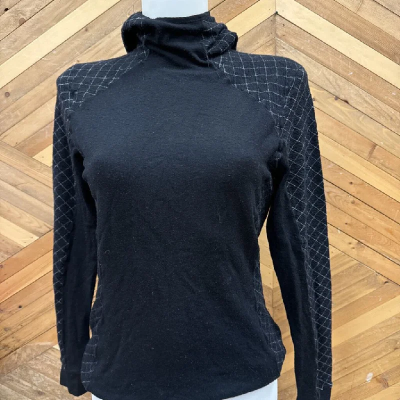 icebreaker - Women's Hooded L/S Baselayer Top - MSRP comp $260: Black-women-LG Hoodie with Ribbed Hem Stretchable Secure icebreaker - Women's Hooded L/S Baselayer Top - MSRP comp $260: Black-women-LG Hoodie with Ribbed Hem Stretchable Secure