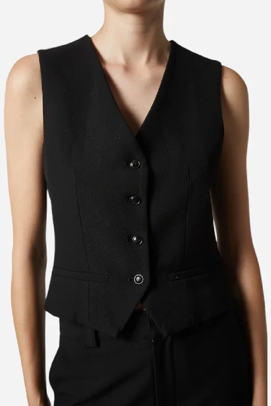 Saint Art Isla Waistcoat Black Fashionable Quilted Waistcoat