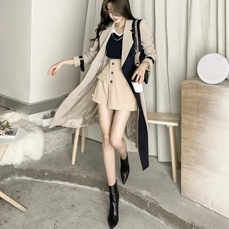 Khaki Trench Coat For Mature Women Windproof Lengthened And Slim Fashionable Oversized Trench Coat Khaki Trench Coat For Mature Women Windproof Lengthened And Slim Fashionable Oversized Trench Coat