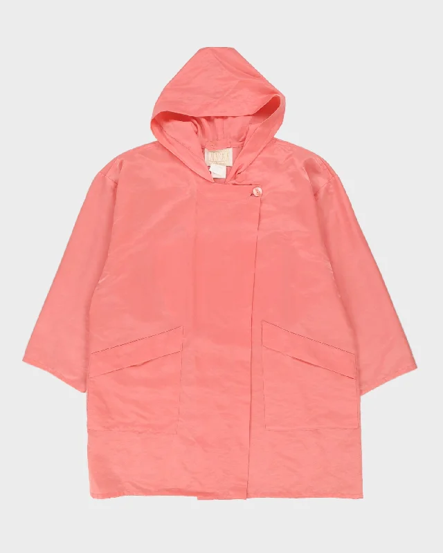 Laparka Pink Hooded Rain Mac - XL Hoodie with Print Artistic Unique