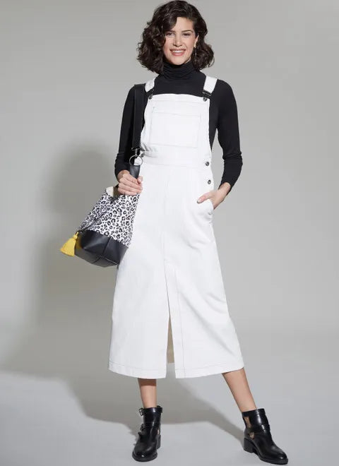 McCalls Skirt Overalls/Pinafore M8345 Cropped Denim Overalls