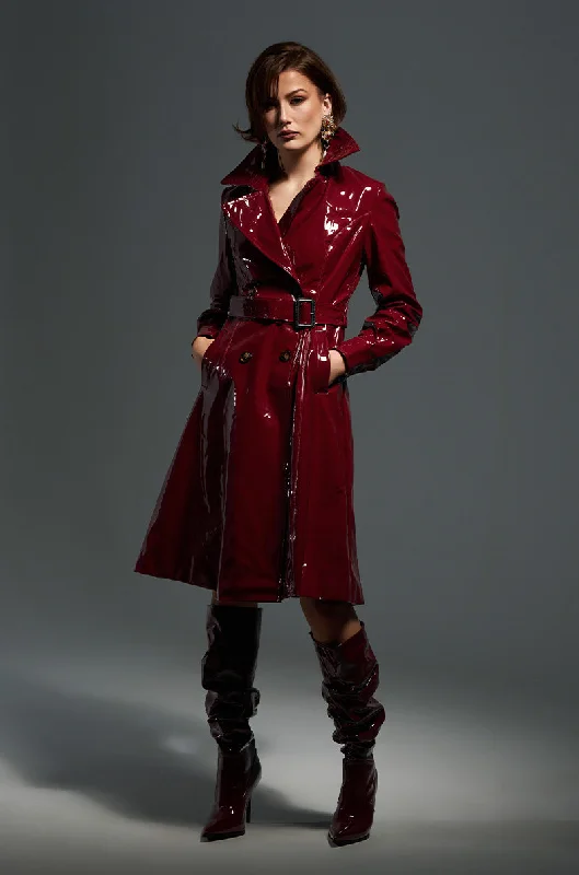 MITICA PATENT TRENCH COAT Stylish Full-Length Trench Coat