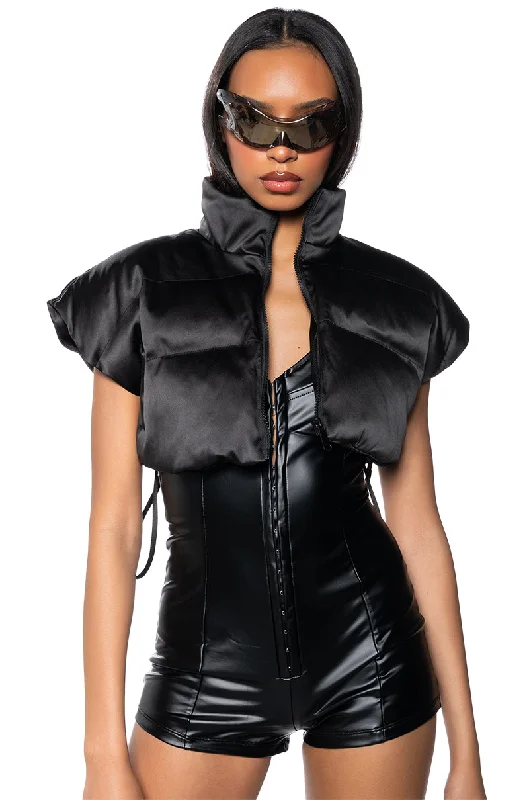 PERI PERI PUFFER VEST Chic Faux Suede Vest