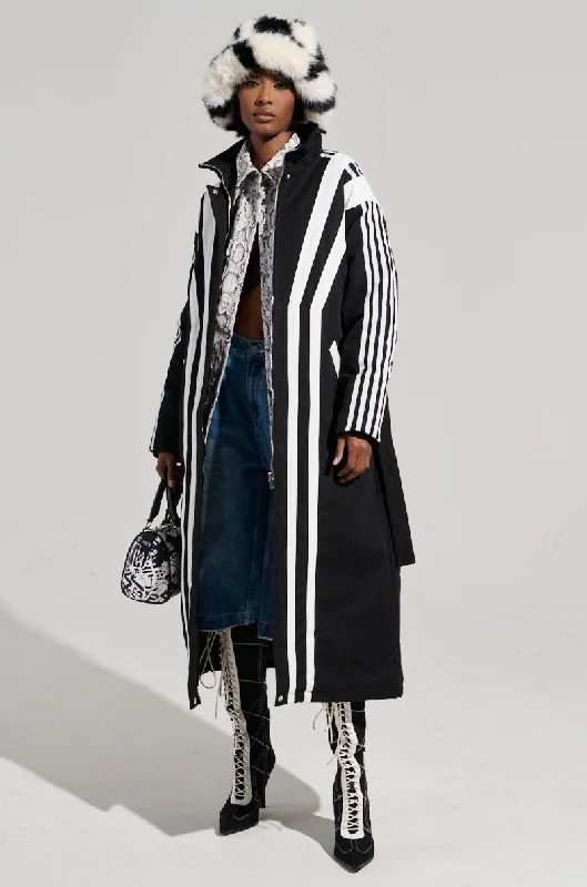 POP OUT NYLON TRENCH Casual Hooded Trench Jacket