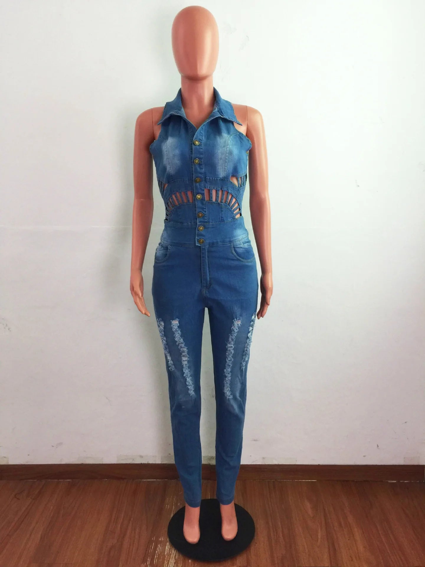 Ripped Denim Pencil Romper Sexy Women Hollow Out Bodycon Jeans Casual Party Jumpsuit Overalls Cropped Cotton Overalls Ripped Denim Pencil Romper Sexy Women Hollow Out Bodycon Jeans Casual Party Jumpsuit Overalls Cropped Cotton Overalls