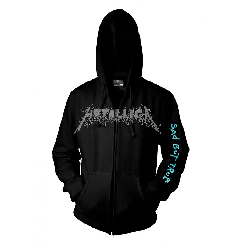 Metallica Unisex Hooded Top: Sad But True (back print) Hoodie with Tied Waist Feminine Flattering Metallica Unisex Hooded Top: Sad But True (back print) Hoodie with Tied Waist Feminine Flattering