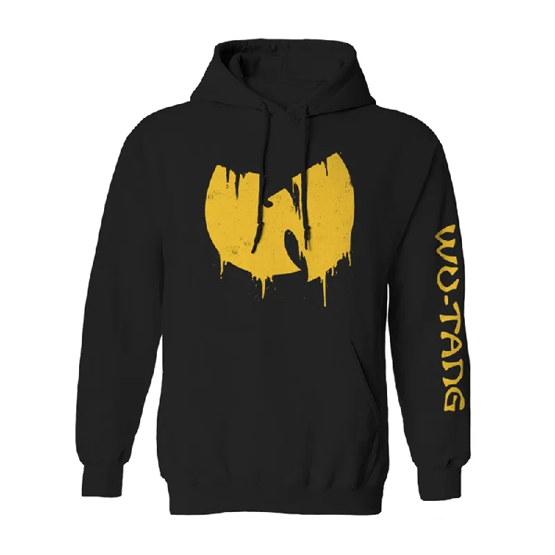 Wu-Tang Clan Unisex Hooded Top: Sliding Logo Hoodie with Drawstring Waist Adjustable Fitted Wu-Tang Clan Unisex Hooded Top: Sliding Logo Hoodie with Drawstring Waist Adjustable Fitted