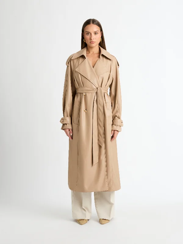 SOLAR TRENCH COAT Elegant Trench Coat with Pockets
