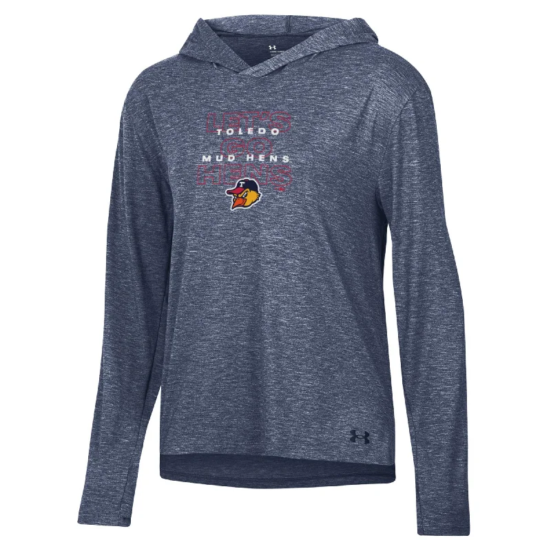 Toledo Mud Hens Ladies UA Breezy Hooded T Hoodie with Monochrome Minimalist Simple
