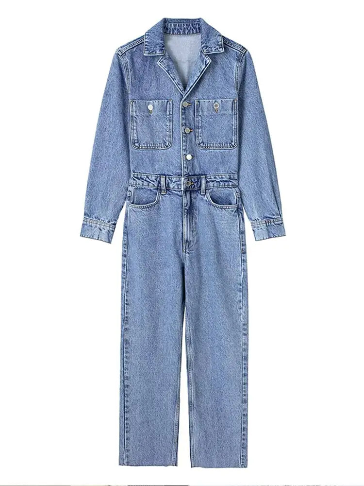 Women Denim Jumpsuit Woman Jean Overalls Long Sleeve Elegant Jumpsuits Y2k Streetwear 2023 Turn Down Collar Vintage New Female Vintage-Inspired Jumpsuit Women Denim Jumpsuit Woman Jean Overalls Long Sleeve Elegant Jumpsuits Y2k Streetwear 2023 Turn Down Collar Vintage New Female Vintage-Inspired Jumpsuit