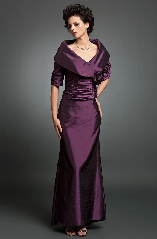 Alexander by Daymor - 232SC Draped Shawl Style Ruched Bodice Dress Classic Wool Shawl Wrap Alexander by Daymor - 232SC Draped Shawl Style Ruched Bodice Dress Classic Wool Shawl Wrap