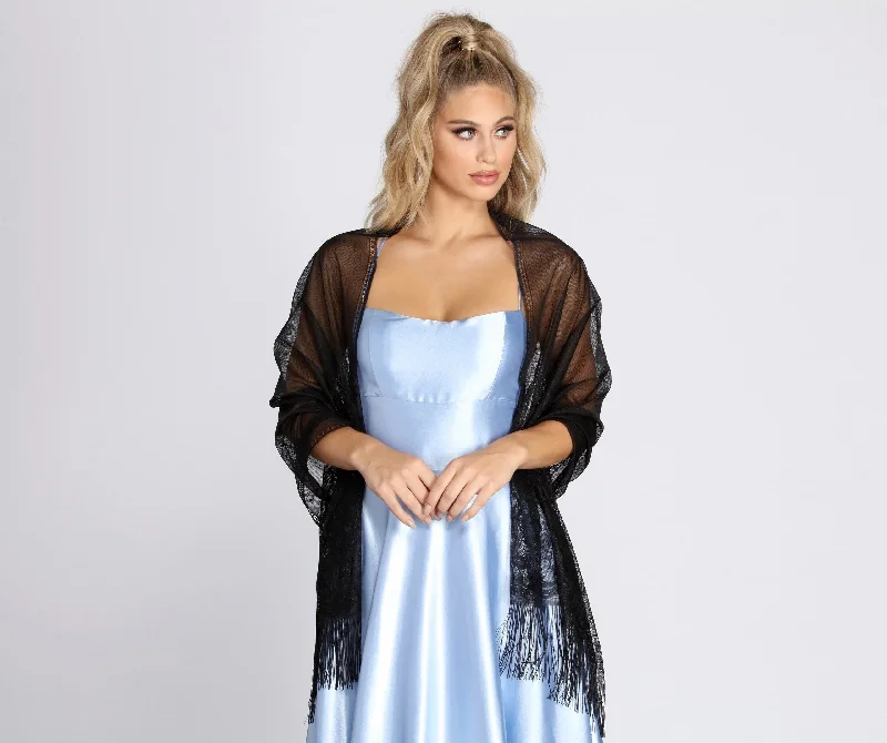 Floral Crochet Fringe Shawl Fashionable Wool Shawl Cape