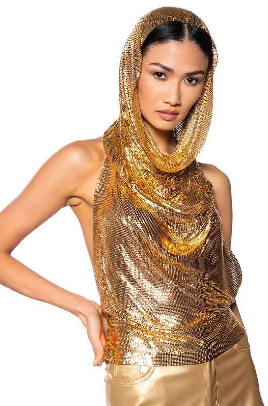 IN MY MIND HOODED CHAINMAIL TOP Hoodie with Illustration Artistic Creative