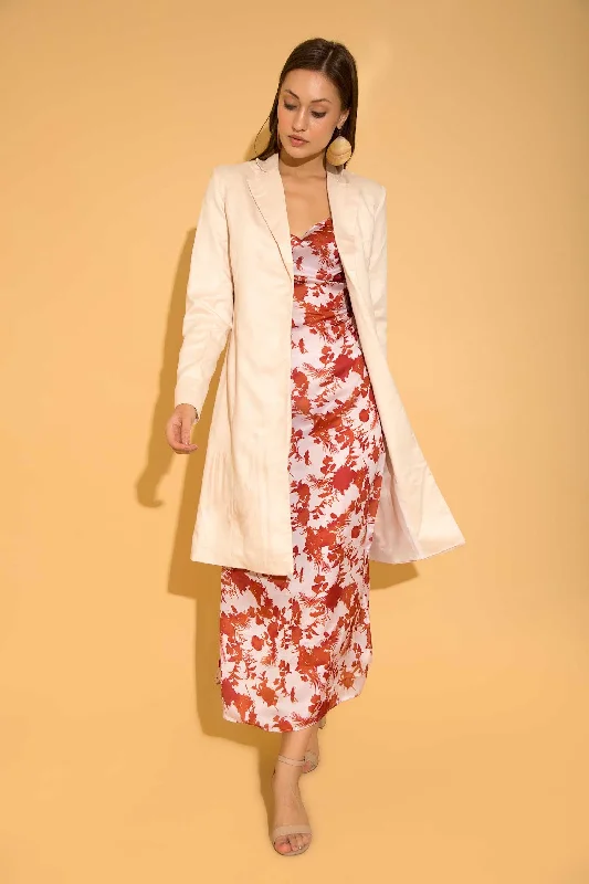 Off White Suede Trench Coat Elegant Trench Coat with Belt