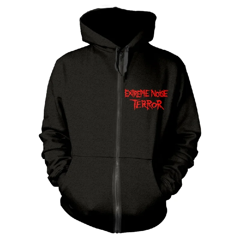 Extreme Noise Terror Unisex Hooded Top: In It For Life (Variant) (back print) Hoodie with Pattern Geometric Abstract Extreme Noise Terror Unisex Hooded Top: In It For Life (Variant) (back print) Hoodie with Pattern Geometric Abstract