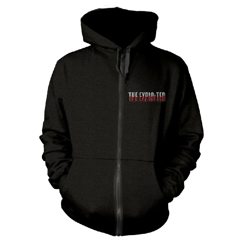 The Exploited Unisex Hooded Top: Barmy Army (Black) (back print) Hoodie with Lining Warm Insulated The Exploited Unisex Hooded Top: Barmy Army (Black) (back print) Hoodie with Lining Warm Insulated