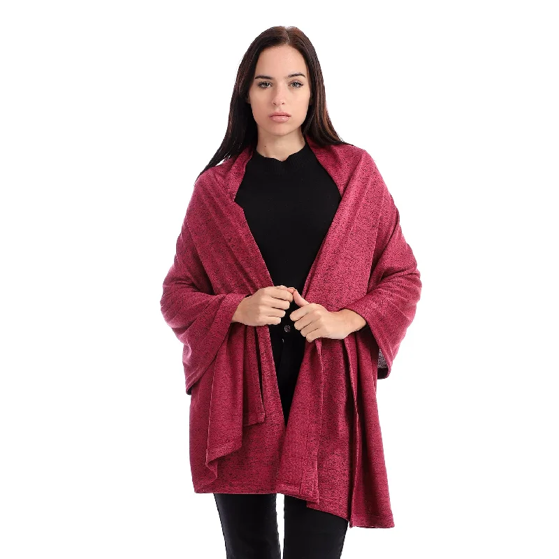Slip On Heather Burgundy Shawl - Kady Soft Summer Shawl Wrap