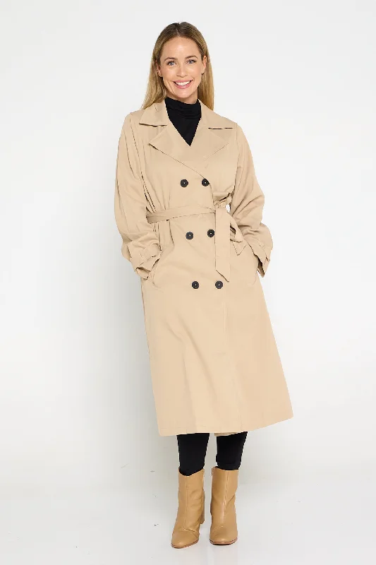 Zimmer Trench Coat - Sand Comfortable Trench Coat for Women