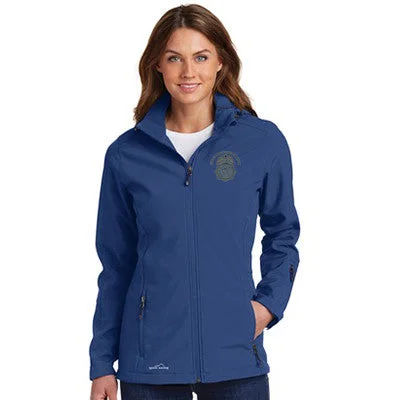 Eddie Bauer Ladies' Hooded Soft Shell Parka Hoodie with Velcro Closure Adjustable Secure Eddie Bauer Ladies' Hooded Soft Shell Parka Hoodie with Velcro Closure Adjustable Secure