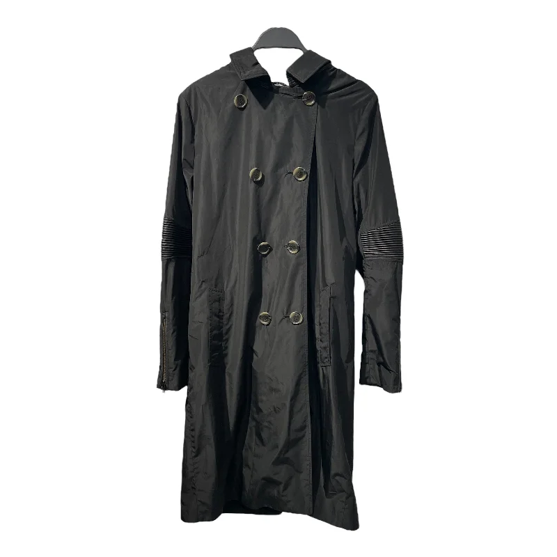 MACKAGE/Trench Coat/S/Polyester/BLK/RIBBED MOTO SLEEVES Modern Trench Coat Design
