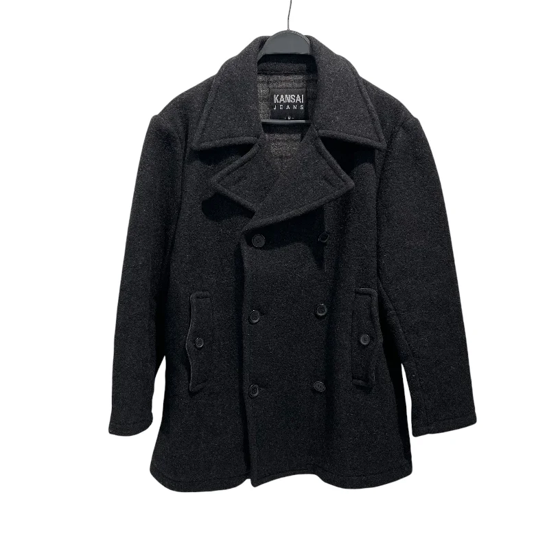 KANSAI/Trench Coat/M/Wool/BLK/ Trendy Soft Trench Coat