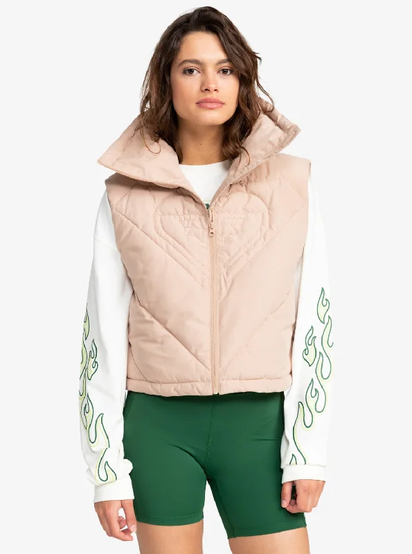 Active Collection Puffer Vest - Warm Taupe Classic Double-Breasted Vest