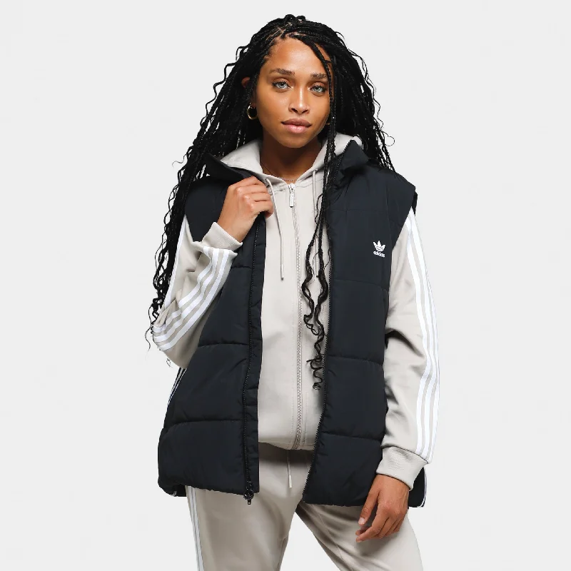 adidas Originals Women's Puffer Vest / Black High-Collar Puffer Vest