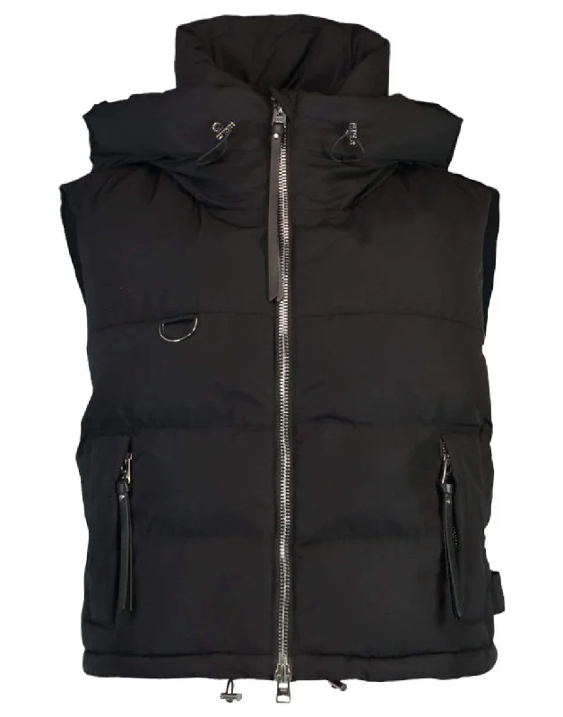 Alderney Sleeveless Puffer Vest Longline Knit Vest